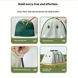 NNETM Green Dinosaur Oxford Cloth Kids Tent with Net