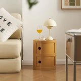 NNETM Ginger-Colored Round Bedside Table