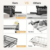 NNETM Dish Drying Expandable Rack with Cutlery Holder