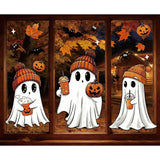3-Piece Autumn Halloween Window Stickers of Cute Ghost