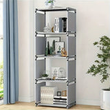 NNETM 4-Storey Multifunctional Metal Bookshelf with Back Panel