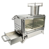 NNETM Outdoor Camping Wood Stove with Fire Viewing Window