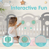 NNETM Kids Playpen 18-Panel Baby Safety Gate Fence