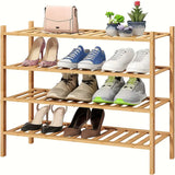NNETM Experience the natural charm of bamboo with our Double-Layer Shoe Rack