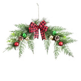 NNEOBA Christmas Wreath Ornament with Pine Leaves and Bow