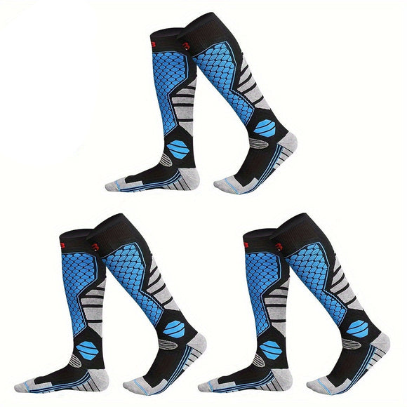 NNETM Men's Thermal Knee-High Sports Socks (3 Pairs)