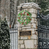 NNEOBA Pre-Lit Christmas Wreath with LED Lights