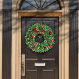 NNEOBA Pre-Lit Christmas Wreath with LED Lights