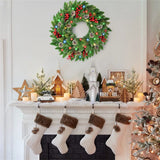 NNEOBA Pre-Lit Christmas Wreath with LED Lights