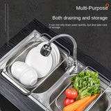 NNETM Adjustable Stainless Steel Sink Colander Rack