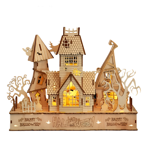 NNETM 3D Wooden Halloween House Puzzle