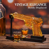 NNETM Gun Whiskey Decanter Set with Shot Glasses