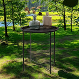 NNETM Outdoor Foldable Stainless Steel Coffee Table