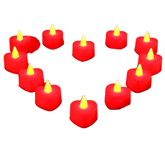 NNEOBA 24pcs Heart LED Flameless Tealight Candles