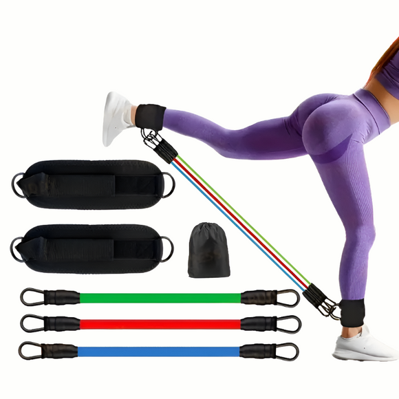 NNETM 5pcs TPE Ankle Resistance Bands - Leg & Hip Training Essentials