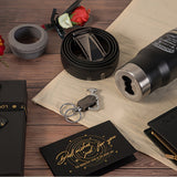 NNETM Men's Gift Set with Wallet Belt Keychain (6pcs)