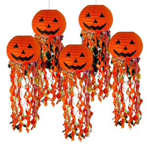 NNETM Halloween Pumpkin Paper Lanterns Party Decoration (5pcs)