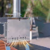 NNETM Stainless Steel Firewood Stove with Chimney - Outdoor Portable Camping Heater