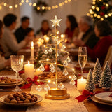 LED Christmas Tree Lamp Warm Light Spiral Golden Metal
