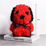 NNEOBA Teddy Rose Dog Artificial Flower Decoration (Red)