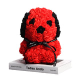 NNEOBA Teddy Rose Dog Artificial Flower Decoration (Red)