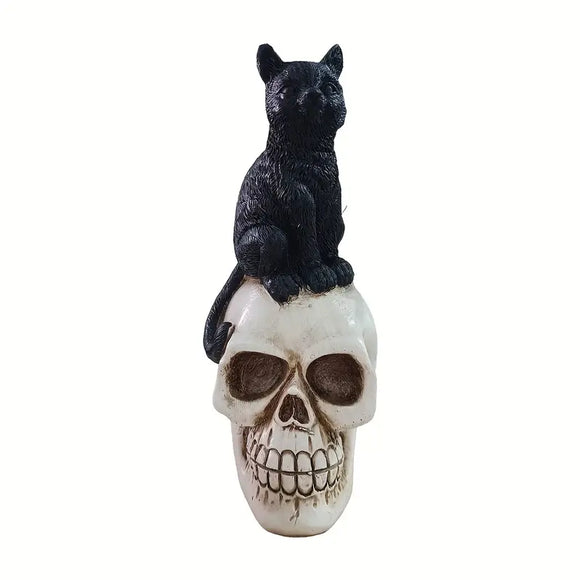 NNETM Haunted Glow: Solar-Powered Skull Lawn Ornament