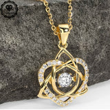 1 Carat Moissanite Heart Necklace – 925 Sterling Silver Celtic Knot Pendant