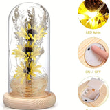 NNETM Radiant Christmas Joy: LED-Lit Artificial Sunflower in Glass Dom