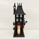 Pumpkin Spire Two-Tiered Haunted House Candle Holder