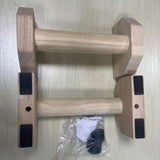 NNETM Wooden Push-Up Support Handles - Non-Slip Pad Included