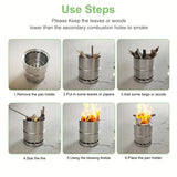 NNETM Portable Stainless Steel Firewood Stove for Outdoor Camping
