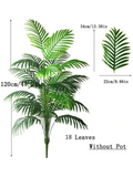 NNESN 120cm Artificial Palm Tree - Lifelike Tropical Décor with 18 Large Leaves
