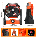 Portable Rechargeable Camping Fan with LED Light