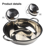 NNEOBA 30CM Stainless Steel Twin Divided Hot Pot Double-Flavor Cookware Silver