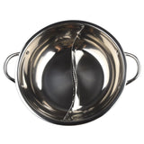 NNEOBA 30CM Stainless Steel Twin Divided Hot Pot Double-Flavor Cookware Silver