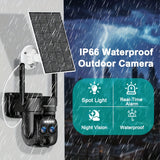 NNETM Dual-Lens Solar Security Camera with 8X Zoom
