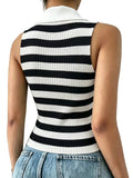 Women's Striped Polo Knit Top
