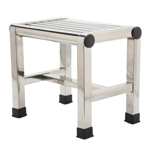 NNETM Stainless Steel Square Stool Waterproof Non-Slip Durable