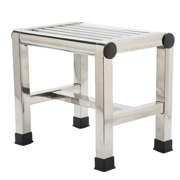 NNETM Stainless Steel Square Stool Waterproof Non-Slip Durable