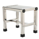 NNETM Stainless Steel Square Stool Waterproof Non-Slip Durable