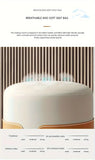 NNETM Solid Wood Frame Microfiber Leather Circular Dressing Stool in Orange Color