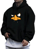 NNETM Plus Size Duckbill Print Hooded Sweatshirt