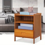 NNETM Bedside Table Rectangular Shape - Tan Color