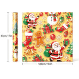 Golden Glossy Christmas Wrapping Paper Roll