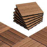 27pcs Pine Wood Interlocking Deck Tiles DIY Flooring