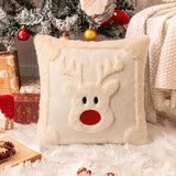 2-Pack 3D Jacquard Christmas Reindeer & Snowman Pillow Covers