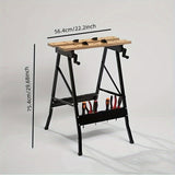 NNETM Folding Woodworking Workbench Tool Table with Storage