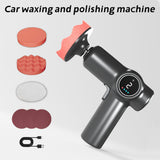 Cordless Mini Car Polisher – USB Rechargeable Dual-Speed Buffer with Digital Display & Polishing Pad Kit