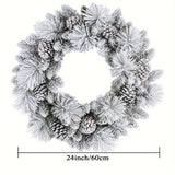 NNETM Classic Halloween Autumn Frosted Pine Wreath