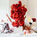 NNETM 15pcs Red Heart Love Aluminum Balloons